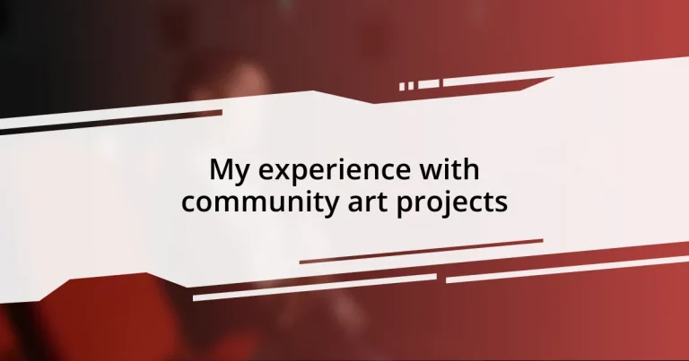 My experience with community art projects